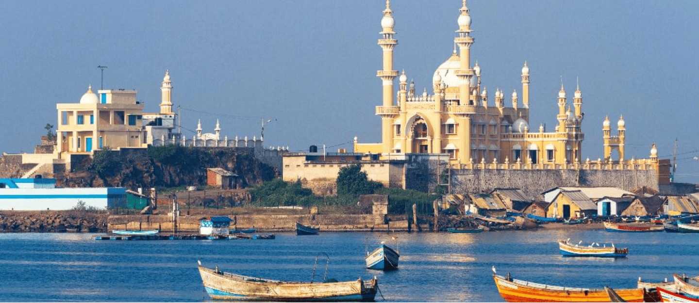 A traditional Kerala houseboat floating on the Alleppey backwaters, a top attraction.
