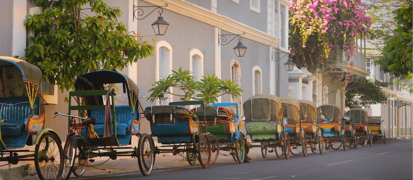 A street in the French Quarter (White Town), a cultural and historical gem in Pondicherry.
